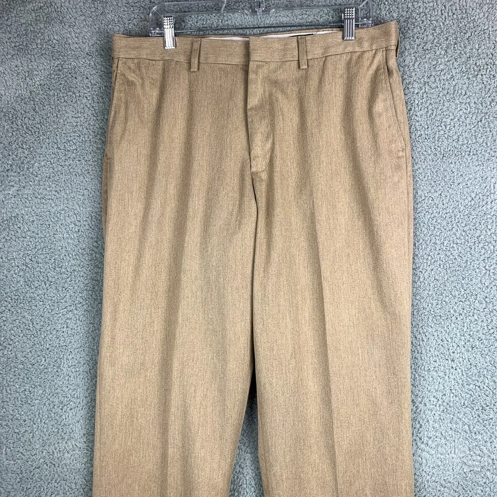 Lands End Pants Mens 34 Tan Traditional‎ Fit Straight Chino Business Casual Work